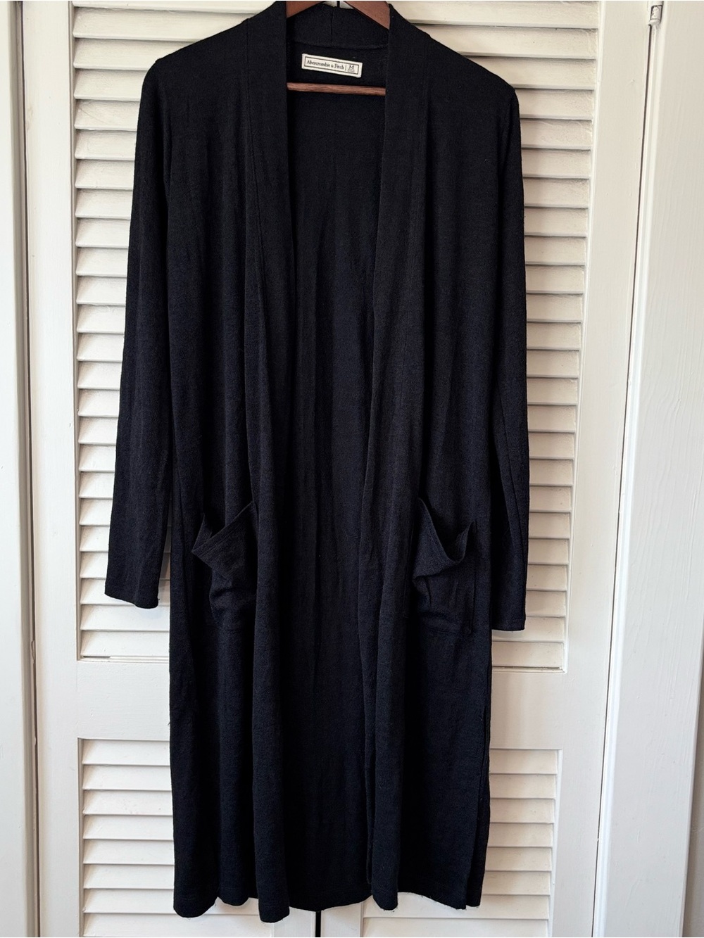 Abercrombie & Fitch Black Longline Open-Front Cardigan